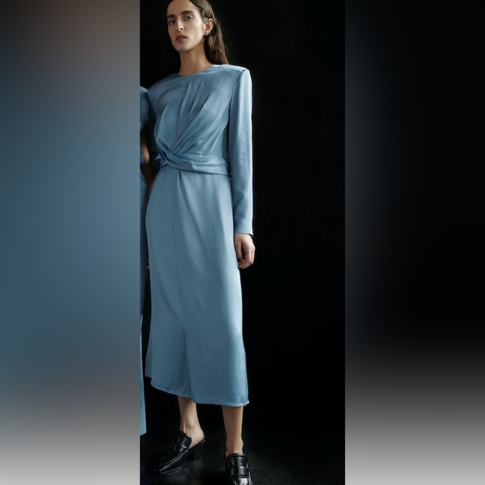 Lala Berlin Blue Satin Dress S